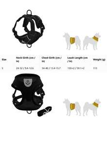 1 Tactical Cat Harness - Uniform Size, Suitable For Walking To Prevent Escape, Soft Mesh Adjustable Pet Vest Cat Harness, Suitable For Large Cats And Small Dogs - Multicolor - View 3