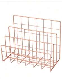 Étagère de livre moderne en métal, étagère de rangement de bureau minimaliste en fer, étagère de rangement de bureau, étagère de rangement de livre, boîte de rangement multifonctionnelle pour magazine et journal, convient pour l'organisation et la décoration de bureau à domicile - Multicolore - Voir 11