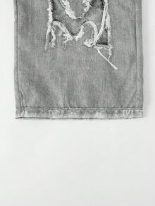 Elladie kids 青少年女孩牛仔效果印花蝴蝶結裝飾連身褲 - 彩色 - 查看 6