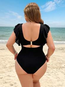 Swim Vcay Bộ đồ bơi liền thân cỡ lớn mới năm 2026, trang phục đi biển mùa hè dành cho nữ. - màu đen - Xem 2