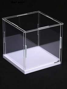透明亚克力展示盒，用于展示人物模型和收藏品 - 组装玻璃状展示盒，用于展示玩具、流行音乐、模型车 - 家庭收纳整理器 - 白色 - 查看 2