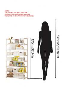 1 pieza Estantería de almacenamiento multifuncional, organizador de piso para cocina, baño, dormitorio, sala de estar, gran capacidad de almacenamiento de varios niveles, organizador de desorden para dormitorio, balcón, fácil instalación y alta resistencia - Multicolor - Ver 3