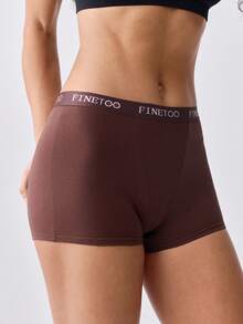 Loungeista 6pcs Letter Waistband Solid Color Comfortable Cotton Sport Panties For Women - Multicolor - View 10
