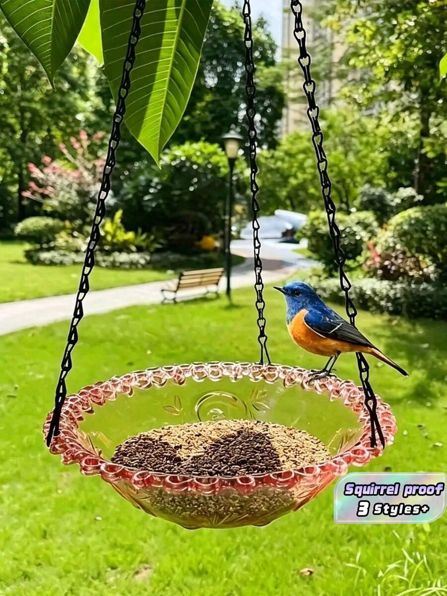 1 Piece Hanging 2 In 1 Bird Feeder And Bird Bath Outdoor Patio Garden Yard Decor Sturdy Easy To Hang For Wild Bird Lovers Nature Backyard Balcony Porch Gift For Bird Enthusiast Spring Summer Season - A - View 1