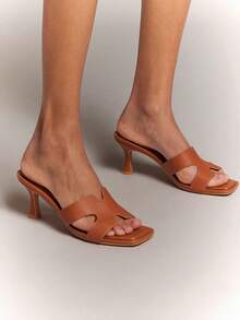 SHUZIA Sandal Selop Bertumit Nyaman dan Modis untuk Wanita, Cocok untuk Hari Valentine dan Musim Panas - Merah tua - View 3