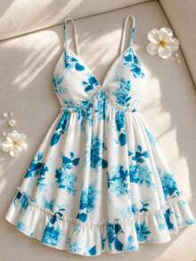 Sweetra Atasan Camisole Jala Motif Bunga untuk Wanita Ukuran Plus - MultiWarna - View 9