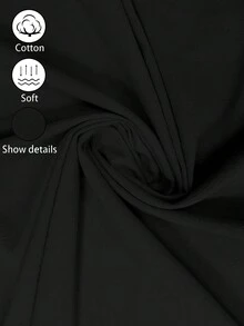 SHEIN Holidaya 女士夏季新款亚麻休闲抽绳卷边短裤，采用亚麻纹理面料，搭配弹性腰抽绳设计和卷边细节，打造轻松又不失时尚的外观，适合日常外出、度假或轻度休闲场合，是一款百搭的休闲抽绳短裤，卡其色优雅长裤，宽松修身长裤。 - 黑色 - 查看 8