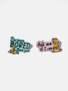 GARFIELD | SHEIN A Group Of New Creative Cartoon Pattern Brooches, IP Joint Design, Cute Personalized, Simple And Generous, Can Also Be Used As Accessories, Suitable For Various Parties, Concerts, Festivals, Exquisite Gifts - Multicolor - View 3