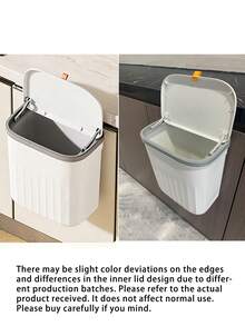 Simple Bathroom Trash Can, Wall-Mounted Large Capacity Garbage Bin With Waterproof And Bearing Features For Home And Toilet Home Bathroom Decor Bathroom Organizer Fall Decor Back To School - multicolor - View 8