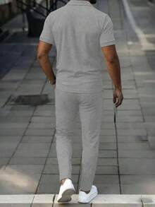 Manfinity Homme Solid Color Front Button Sleeveless Casual Everyday Outfit - Light Grey - View 2