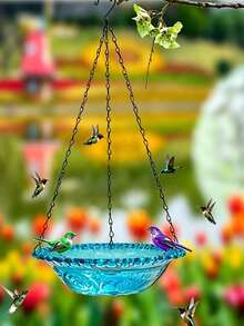 1 Piece Hanging 2 In 1 Bird Feeder And Bird Bath Outdoor Patio Garden Yard Decor Sturdy Easy To Hang For Wild Bird Lovers Nature Backyard Balcony Porch Gift For Bird Enthusiast Spring Summer Season - A - View 7