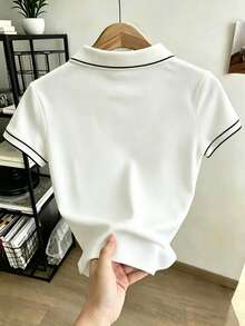 Raffinéva 女款休閒合身 Polo 領短袖 T-Shirt - 彩色 - 查看 2