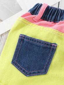 SHEIN Young Girl' Cute Multi-Color Denim Shorts - Multicolor - View 7