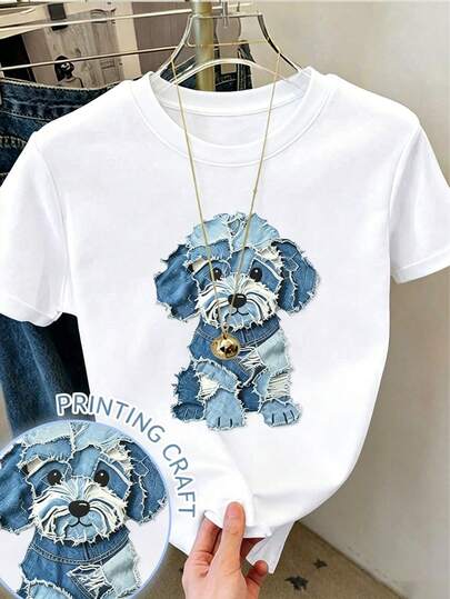 Girls' tops, casual, cute and fashionable printed patterns, daily vacation and travel outfits, teenage girls' clothes, shirts for girls' mothers and daughters to match.