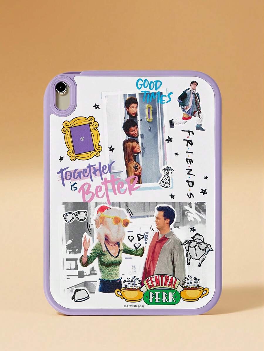 FRIENDS X SHEIN Friends Nostalgic Leather Texture Anti-Drop Protective Flat Protective Case - Multicolor - View 1