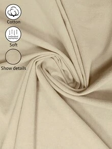 SHEIN Holidaya 女士夏季新款棉麻休闲抽绳卷边短裤，采用棉麻纹理面料，搭配弹性腰抽绳设计和卷边细节，打造轻松时尚的造型，适合日常外出、度假或轻度休闲场合，是一款百搭的休闲抽绳短裤，卡其色优雅长裤，宽松修身长裤。 - 杏色 - 查看 8