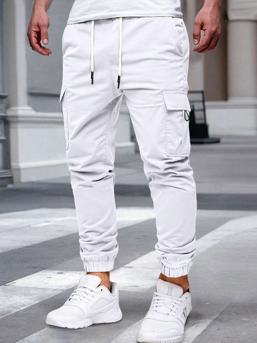 Manfinity Homme 男士成熟休闲多口袋工装裤,适合日常休闲穿着、周末外出、旅行、朋友聚会等场合。这款裤子是男士衣橱中不可或缺的百搭单品,也是送给男友或丈夫的绝佳礼物。 - 白色 - 查看 1