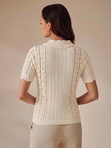 Anewsta Women's Short Sleeve, Polo, Summer, Elegant, Valentine's Day, Summer Tops, Outfits, Holiday, Party Everyday, Blouses For Women, Beige - Beige - View 2
