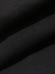 DAZY 女款純色喇叭褲舒適小碼日常黑色秋季優雅休閒辦公通勤褲 - 黑色 - 查看 6