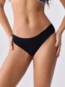 Loungeista 6 pièces/set Culottes tanga confortables côtelées, design sans couture T-back - Multicolore - Voir 2