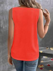 EMERY ROSE New Fashion Casual Versatile Contrast Collar Leopard Print V-Neck Tank Top For Women - Multicolor - View 2