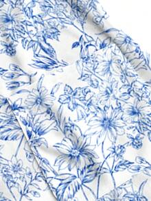 PopScrub Casual Retro Floral Print Pattern Scrub Uniform Top - Multicolor - View 5