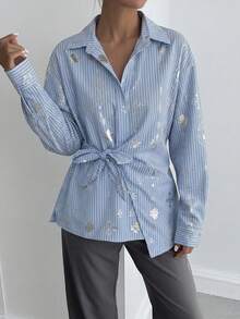 Women Blouses & Shirts - 藍色 - 查看 3