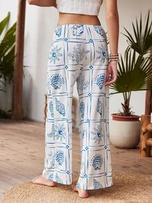 Lullawish Quần pajama nữ họa tiết bong bóng nhăn nhúm phong cách Bohemian Ocean Element. - Nhiều màu - Xem 2