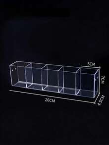 1PC Large Capacity Slanted Design Desktop Multifunctional Storage Clear Acrylic Pen Display Stand For Office School Home Desk Organization Pen Organizer Pencil Holder - Transparent - View 20