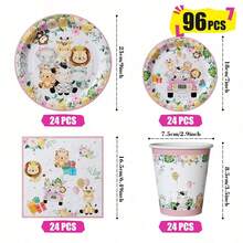 Platos, servilletas y vasos desechables con diseños de mascotas lindos y coloridos, set de suministros para fiestas que sirve a 24 personas, vajilla de papel desechable apta para cumpleaños, bodas, fiestas temáticas, picnics familiares. - Ver 10