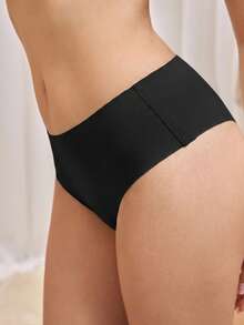 Bralution Women's Casual Comfy High Waisted Black Briefs With High Stretch Fabric - Black - View 4