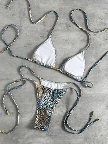 Bonvoyette Women's Fashion Beach Vacation Bikini Set - Multicolor - View 3
