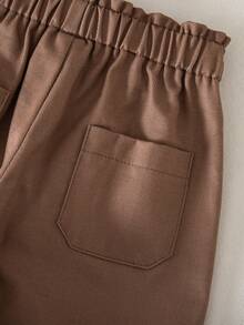 Bộ đồ thường ngày cho bé gái gồm áo ba lỗ cổ sọc và quần dài - Màu Khaki - Xem 4