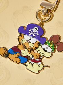 GARFIELD | SHEIN New Creative Cartoon Funny Cat Pattern Printed Keychain 1PC, IP Joint Design, Cute Personalized, Simple And Generous, Can Also Be Used As Bag Accessories, Suitable For Various Parties, Concerts, Festivals, Exquisite Gifts - Gold - View 3