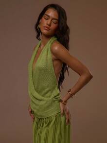 MUSERA Women Knit Tops - Lime Green - View 2