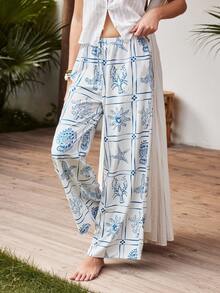 Lullawish Quần pajama nữ họa tiết bong bóng nhăn nhúm phong cách Bohemian Ocean Element. - Nhiều màu - Xem 5