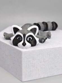 POKOJA LAND A Printed Little Raccoon Toys, Stress Toys, Sensory Toys, Squishy Toys, Toys For Boys And Girls, Sturdy Plastic Ornaments For Desks And Home, Perfect Gift For Christmas And Halloween Presents. - Multicolor - View 12