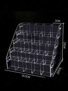 1PC Large Capacity Slanted Design Desktop Multifunctional Storage Clear Acrylic Pen Display Stand For Office School Home Desk Organization Pen Organizer Pencil Holder - Transparent - View 21