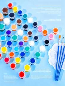 MINKOJA 12-Color Paint + 2 Brush Set, Multicolor Art School Supplies, Suitable For DIY, Painting, Crafts, Back To School - Multicolor - View 4