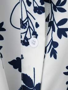 New Women's Casual Solid Color Chiffon Blouse With Short Batwing Sleeves - 藍色 - 查看 6