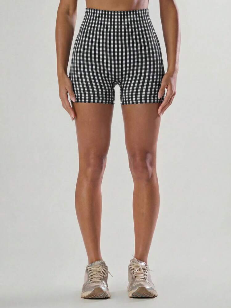 Musera Sport Quần short cạp cao dáng ngắn, thoải mái, thích hợp cho tập luyện thể thao, chạy bộ, câu lạc bộ điền kinh, Padel, Tennis, Pickleball, thể dục thể hình. - Đen và trắng - Xem 3