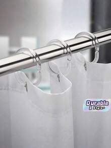 24pcs Shower Curtain Hooks Rings, Plastic Shower Curtain Rings, Curtain Hooks For Bathroom Shower Rod, Shower Hooks Rings Loops For Shower Curtain Home Bathroom Decor Fall Decor Bathroom Accessories Back To School - Multicolor - View 1
