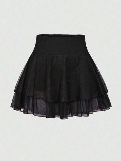 SHEIN MOD Calças Pantacourt Pretas de Verão com Babado na Barra, Moda Plus Size
