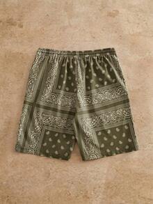 HIMLAND Men's All-Over Print Drawstring Waist Loose Casual Shorts With Slant Pockets - Multicolor - View 2