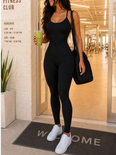 Mono Deportivo Ajustado Rib  Mujer