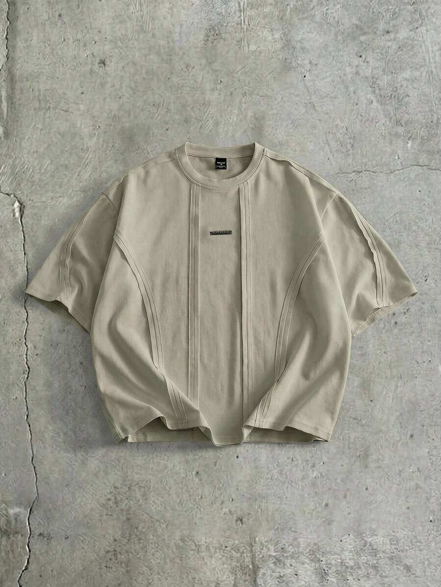 AXEPEAK Men's Casual Standard Size Black T-Shirt With Contrast Rib Knit Crew Neck, Summer - Mint Green - View 1