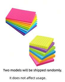 1/8PCS Random Color Lined Sticky Notes Bright Pastel Large Size Notepad Bulk Loose Leaf Paper Back To School Office Stationery Supplies - one-size - View 11