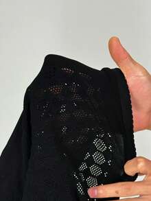 BamGleam Quần legging lưới xuyên thấu khoét rỗng gợi cảm cho nữ - màu đen - Xem 8