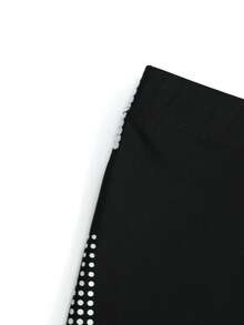 Manfinity KASUA Men's Polka Dot & Letter Print Contrast Color Casual Knee-Length Swim Trunks, Holiday - Black - View 6
