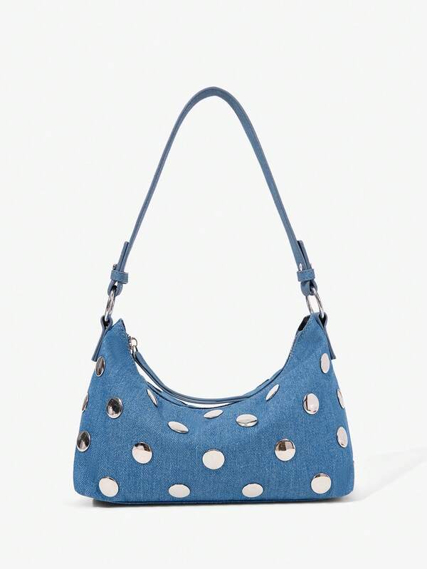 Viva Strut Ladies, Women Shoulder Bag, Hobo Bag, Fashionable,  Personality, Simple, Versatile, Casual, Street, Sweet And Cool Girls, Hot Girls,Y2k, Retro, Rivets, Vintage, For Commute, Office, Date,  Daily, Shopping, School, College(The Bag Does Not Contain Pendants)